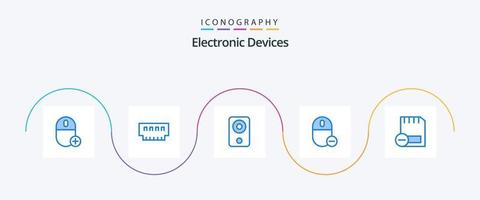 Devices Blue 5 Icon Pack Including hardware. devices. hardware. speaker. gadget vector