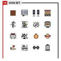 16 Creative Icons Modern Signs and Symbols of travel train data seats sound Editable Creative Vector Design Elements