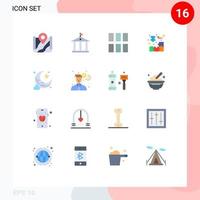 16 Universal Flat Colors Set for Web and Mobile Applications moon jigsaw puzzle editing customer box Editable Pack of Creative Vector Design Elements