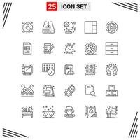 Set of 25 Commercial Lines pack for game layout tray grid mechanism Editable Vector Design Elements