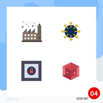 4 Flat Icon concept for Websites Mobile and Apps digital product target success process Editable Vector Design Elements