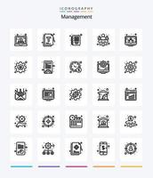 Creative Management 25 OutLine icon pack  Such As marketing. business. optimization. team. group vector