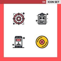 4 Creative Icons Modern Signs and Symbols of arrow mobile focus mark dollar Editable Vector Design Elements