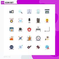 25 Thematic Vector Flat Colors and Editable Symbols of website page coordinates internet mobil Editable Vector Design Elements