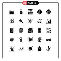 User Interface Pack of 25 Basic Solid Glyphs of computing document life share shadow Editable Vector Design Elements