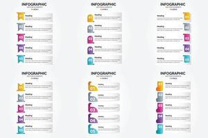 ilustración vectorial infografía conjunto de diseño plano para folleto publicitario y revista vector