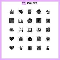 conjunto de 25 iconos de interfaz de usuario modernos signos de símbolos para cortar aplicaciones nube cerrar elementos de diseño vectorial editables vector