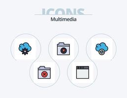 paquete de iconos llenos de línea multimedia 5 diseño de iconos. . almacenamiento. . aplicación vector