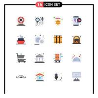 Universal Icon Symbols Group of 16 Modern Flat Colors of travel cruise easter mobile love Editable Pack of Creative Vector Design Elements