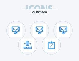 Multimedia Blue Icon Pack 5 Icon Design. . delete. . mail vector