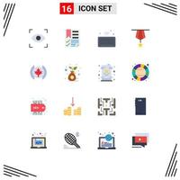 User Interface Pack of 16 Basic Flat Colors of flag medal barcode insignia badge Editable Pack of Creative Vector Design Elements