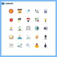 25 Universal Flat Colors Set for Web and Mobile Applications sim mobile drops card call Editable Vector Design Elements