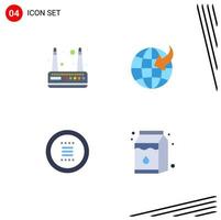 4 iconos creativos signos y símbolos modernos de menú de módem aplicación de flecha leche elementos de diseño vectorial editables vector