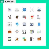 Set of 25 Commercial Flat Colors pack for ui scissors scales office wifi Editable Vector Design Elements