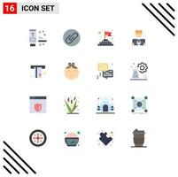 Set of 16 Vector Flat Colors on Grid for credit card flag atm plumber Editable Pack of Creative Vector Design Elements