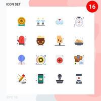 16 Universal Flat Color Signs Symbols of food shopping cup navigation valentine Editable Pack of Creative Vector Design Elements