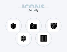 paquete de iconos de glifos de seguridad 5 diseño de iconos. . . blindaje. seguridad. leva vector