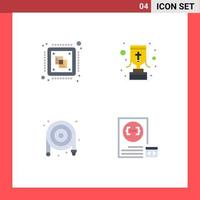 Flat Icon Pack of 4 Universal Symbols of central hose processing goblet plumber Editable Vector Design Elements