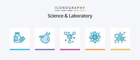 Science Blue 5 Icon Pack Including . science. science. chemist. Creative Icons Design vector