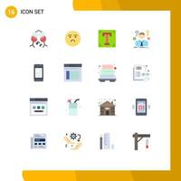 Modern Set of 16 Flat Colors and symbols such as phone employee font avatar business Editable Pack of Creative Vector Design Elements