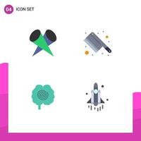 4 Flat Icon concept for Websites Mobile and Apps featured hypnosis top knife launch Editable Vector Design Elements