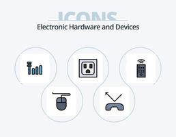 diseño de iconos del paquete de iconos llenos de línea de dispositivos 5. . conexión. RSS vector
