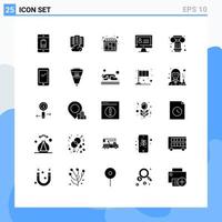 Stock Vector Icon Pack of 25 Line Signs and Symbols for greek art server security computer Editable Vector Design Elements