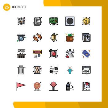 Pictogram Set of 25 Simple Filled line Flat Colors of reduction technology page modern appliances Editable Vector Design Elements