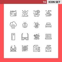 Set of 16 Vector Outlines on Grid for butterfly document configuration data transport Editable Vector Design Elements