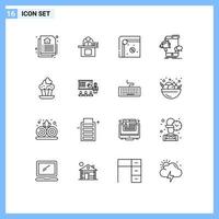 16 Thematic Vector Outlines and Editable Symbols of megaphone marketing personal bullhorn game Editable Vector Design Elements