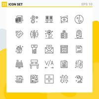 25 Creative Icons Modern Signs and Symbols of mail yin center yang add Editable Vector Design Elements