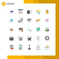 Modern Set of 25 Flat Colors and symbols such as light idea hobby business carnival Editable Vector Design Elements