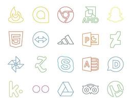 20 Social Media Icon Pack Including flickr disqus powerpoint microsoft access skype vector