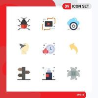 9 Thematic Vector Flat Colors and Editable Symbols of brian imaginaton play imagination form cloud Editable Vector Design Elements