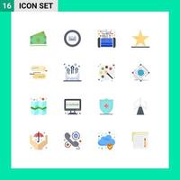 Modern Set of 16 Flat Colors Pictograph of blockchain technology nature star mobile nature ecology Editable Pack of Creative Vector Design Elements