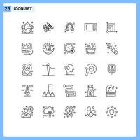 25 Creative Icons Modern Signs and Symbols of scalabel home work chopping appliances Editable Vector Design Elements