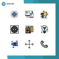 9 Universal Filledline Flat Colors Set for Web and Mobile Applications xmas christmas education socket ad Editable Vector Design Elements