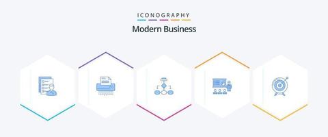 Modern Business 25 Blue icon pack including business. flowchart. shredder. paper. information vector