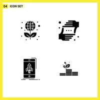 Pack of Modern Solid Glyphs Signs and Symbols for Web Print Media such as education game science hands start Editable Vector Design Elements