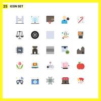 Universal Icon Symbols Group of 25 Modern Flat Colors of cane love delete like heart Editable Vector Design Elements