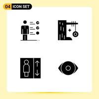 Set of Commercial Solid Glyphs pack for professional skills elevator professional ability summer lift Editable Vector Design Elements