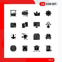 grupo de símbolos de iconos universales de 16 glifos sólidos modernos de publicidad padre papel papá configuración elementos de diseño vectorial editables vector