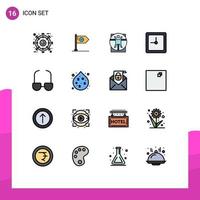 conjunto de 16 iconos modernos de la interfaz de usuario signos de símbolos para el objetivo del reloj de tiempo scane hombre elementos de diseño de vectores creativos editables