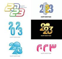 Big Set of 2023 Happy New Year logo text design 2023 number design template vector