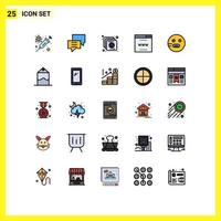 Set of 25 Modern UI Icons Symbols Signs for emot site group seo internet Editable Vector Design Elements