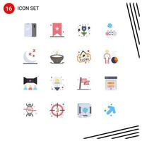 16 Flat Color concept for Websites Mobile and Apps online internet tag gaming power Editable Pack of Creative Vector Design Elements