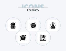 paquete de iconos de glifo de química 5 diseño de iconos. laboratorio. poder. ciencia. moléculas. tablero de clip vector