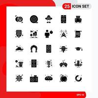 25 Universal Solid Glyphs Set for Web and Mobile Applications medical toaster mobile machine electric Editable Vector Design Elements