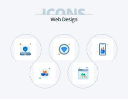 diseño web paquete de iconos planos 5 diseño de iconos. editar herramientas. móvil. ordenador portátil. diseño. lujo vector