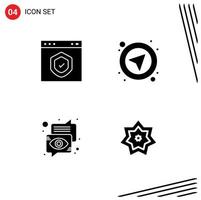 User Interface Pack of 4 Basic Solid Glyphs of browser bubble page navigation communication Editable Vector Design Elements